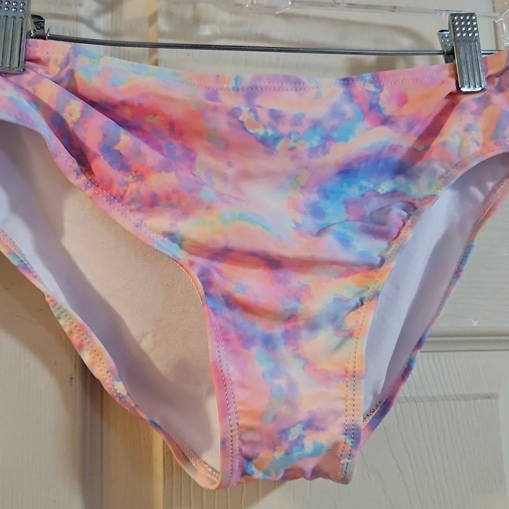 Andy & Evan Girls' Two-Piece Swimsuit: PINK SWIRL: NEW WITH TAGS: SIZE XL (16)